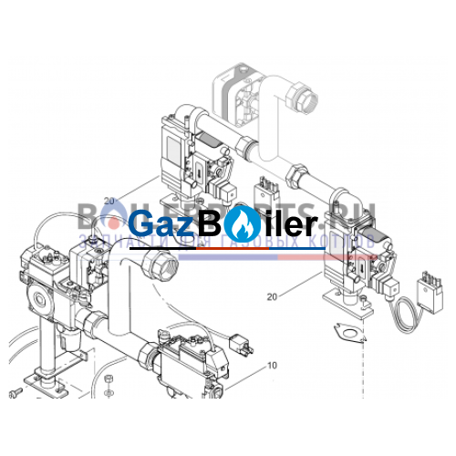 Элемент распределительной трубы в G204/304, G224/324 Bosch/Buderus/Junkers 8718585251