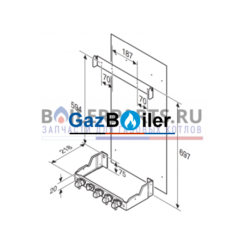 Монтажная рама котла U024-24K Bosch/Buderus/Junkers 87199053580
