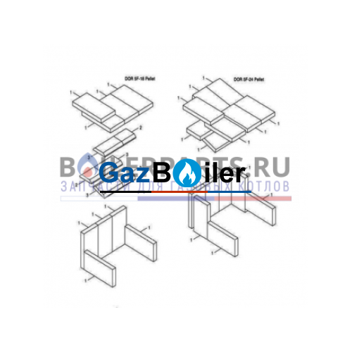Кирпич шамотный 1 S131 Bosch/Buderus/DAKON 8738104060