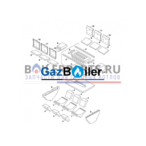 Шамотный кирпич для S171 22-30kW Bosch/Buderus/Dakon 8738103431