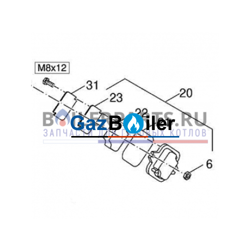 Теплоизоляция люка для чистки G615/GE615 / G/GE615 16 Bosch/Buderus/Junkers 8718584435