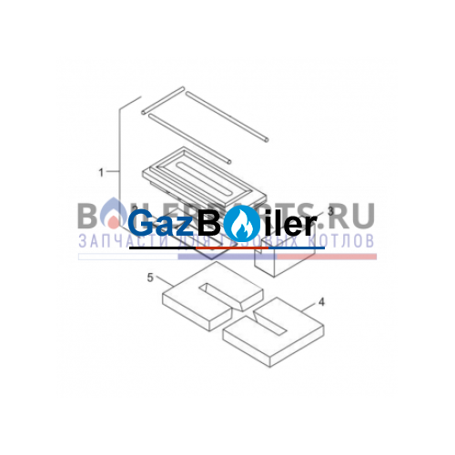 Шамотный кирпич верхний для S121-2 38 кВт (комплект) Bosch/Buderus 8738123973