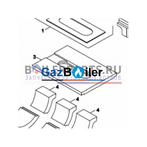Шамотный кирпич для S171 22-30 kW Bosch/Buderus/DAKON 8738103520