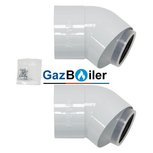 Отвод 45° (2 шт.) Vaillant для труб 80/125 PP 303211