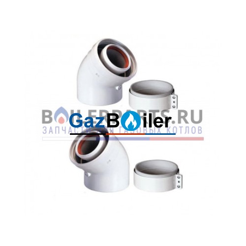 Отвод 45° для коаксиальных труб Vaillant DN60/100 мм 303809