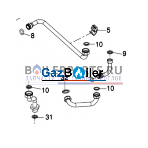 Комплект труб U052-24 T / U054-24 T Bosch/Buderus/Junkers 87167625230