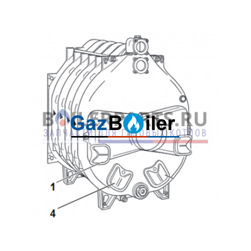 Секция котла GE315 (задняя) Bosch/Buderus (старый 87185722170) 8738803551