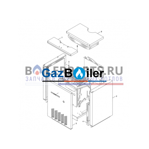 Передняя крышка котла G234-50 / 55 SP Bosch/Buderus/Junkers 8732204732