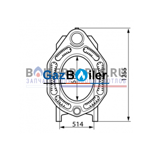 Секция котла GE515 (средняя) Bosch/Buderus 87185721890