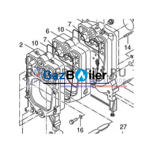 Секция котла G115 (задняя) Bosch/Buderus 87185722220