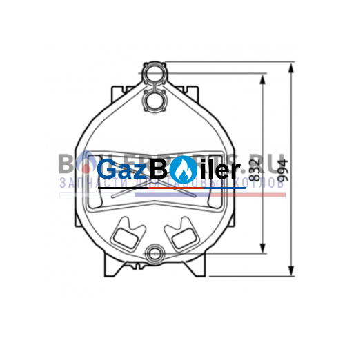 Секция котла GE315 (задняя) (новый 8738803551) Bosch/Buderus 87185722170