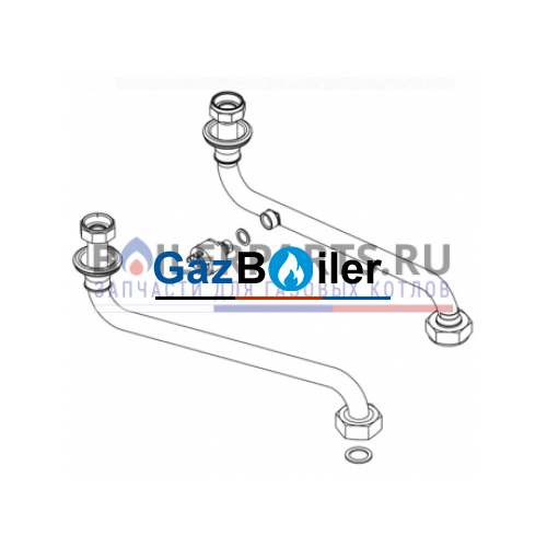 Труба обратной линии U042/44-24K Bosch/Buderus/Junkers 87199053450