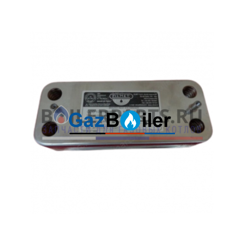 Теплообменник ГВС ребристый Zilmet 17B1901600 на 16 пластин для котлов Ariston Uno, Beretta, Elexia, Fondital
